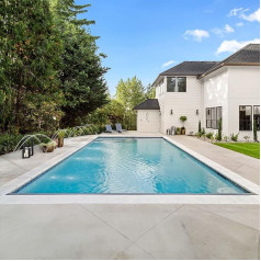 Paradies Pool® Polystyrene Pool Rectangular 300 x 600 x 150 cm Basic Set Blue Pool Film, Fleece, Skimmer with Inlet Nozzles, System Stones with Plug-In System