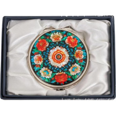 February Mountain Compact Mirror Made of Mother of Pearl - Gift for Women, Mother & Sister (Imperial Bloom)