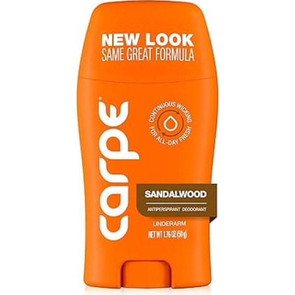 Carpe Clinical Strength Antiperspirant & Deodorant for Underarms - Sandalwood Scent