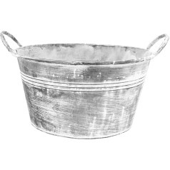 Galvanised Tub, Large Bowl for Planting, Shabby Chic Garden Decoration, Outdoor Water Tub, Mini Pond, Balcony Decoration, Pond Tub, Garden Decoration