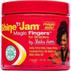 Ampro Shine-n-Jam Magic Fingers Gel for Braids, Provides Firm Hold with Non-Greasy Shine, Strengthens Hair with Silk Proteins, Works on Any Hair Structure and Allows Creation