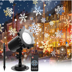 Schneeflockenprojektor - 360 Grad drehbarer Schneeflockenprojektor, Innenlampe Projektionsbeleuchtung für Feiertagsdekorationen, Weihnachtsbeleuchtung, Urlaubsprojektor, Garten