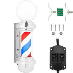 Apgaismots friziera stabs, rotācijas lauks, 28 cm - sudrabs
