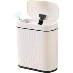 Bathroom Bin 8 L with Sensor, Cosmetic Bin, Intelligent Automatic Waste Bin, Electric Odour-Proof Bin for Bathroom and Kitchen (White)