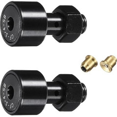 sourcing map 2 Stück CF-3/4-SB CR12 Nockenfolgerschienenlager, Chromstahl-Rollenbolzenlager, 1,9 cm Rollendurchmesser, 3/8-24 UNF-Bolzentyp, für Werkzeugmaschinenführung