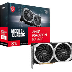 MSI Gaming Radeon RX 7600 128-bit 8GB GDDR6 DP/HDMI Dual Torx 3.0 Fans FreeSync DirectX 12 VR Ready OC Graphics Card (RX 7600 MECH 2X Classic 8G OC)
