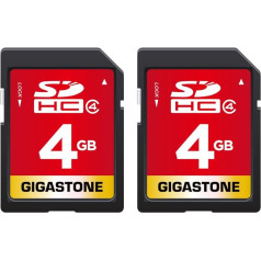 Gigastone 2 x 4GB Class 4 SDHC Memory Card for Photo, Video, Music, Voice File, DSLR Camera, DSC, Camcorder, Recorder, Playback, PC, Mac, POS