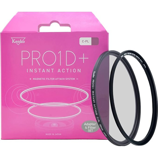 Kenko PRO1D+ INSTANT Action C-PL & Adapter Ring Set 62 mm Magnetic Effect Filter