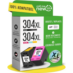 304XL Printer Cartridges - Compatible with HP 304 Printer Cartridges / for HP 304 XL Black & Colour - XL Range Smart Chip Replacement for DeskJet 2630, Envy 5030, DeskJet 3750 - 2 Multipack