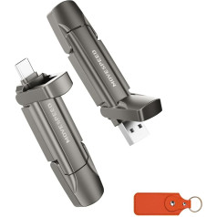 MOVE SPEED 256GB USB C Stick - High Speed USB Stick with 1000 MB/s, USB 3.2 Gen2 and Type-C Dual, with Keyring and Leather Case