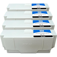 Compatible N SJIC33P SJIC33P(K) C33S020655 Ink Cartridges for EPN TMJ 7700 TMJ 7200 TM-J7700 TM-J7200 TMJ7700 TMJ7200 Printers (4 Black)