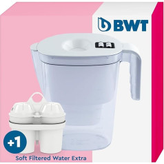 BWT Vida Water Filter White 2.6 L | Filter with 1 Soft Filtered Water Extra Filter Cartridge | Water Filter Drinking Water | Filters Limescale, Chlorine, Lead & Copper, White
