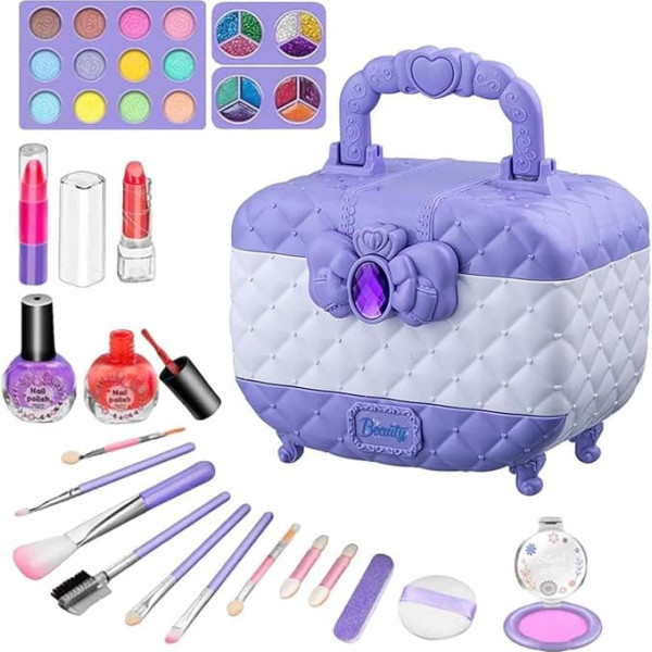 Children's Make-Up Case, Girls' Make-Up Toy, Washable Make-Up Set, Children's Make-Up Set, Girls Toy, Christmas Birthday Gifts for Girls
