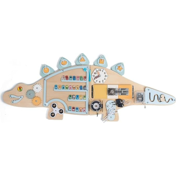 Sensorisches Wandpaneel, frühes Lernspielzeug aus Holz in Dinosaurierform – Sensorische Tafel für Aktivitäten | für Kinder Mädchen Familie Haus Wohnzimmer Schlafzimmer Klassenzimmer