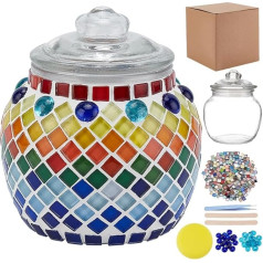 WEBEEDY DIY Mosaic Set Handmade Mosaic Glass Glasses Set DIY Stained Glass Mosaic Tile Set for Adults DIY Mosaic Glass Glasses for Craft Sets Mosaic Making Set Handmade Craft Gift