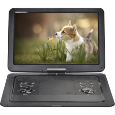 YOOHOO 19.6 Inch Portable DVD Player for Car and Children with Screen 17.1 Inch HD Screen, with Battery, Supports All Regions, Multiple Regions, Car DVD Player for Children, Headphones/SD/USB