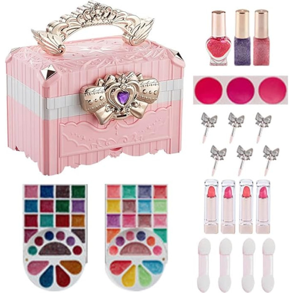 Kinderspiel Make-up | Pädagogisches Waschbares Realistisches Spiel Make-up - Prinzessinnen Verkleidungsspiel Schminke Für Kinder | Für Weihnachts Geburtstagsfeier Urlaub Schminktisch