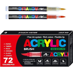 Acryl-Kunststift, verschiedene Farben, Zeichenmarker, flexible Pinselspitze, Malstift-Set, ideal zum Skizzieren von Kunstwerken und DI Y-Tools, zum Färben von Stein, Glas, Porzellan, Holz, Stahl