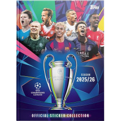 Champions League Stickers 25/26 - Hardcover Album (One 76 Page Album Plus 18 Stickers)