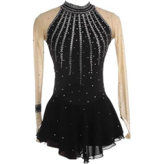 Dresses for Figure Skating Competitions for Girls, Long Sleeve Figure Skating Costume for Women, Gymnastics Leotard for Art Gymnastics, Shiny Crystal Skirt for Women