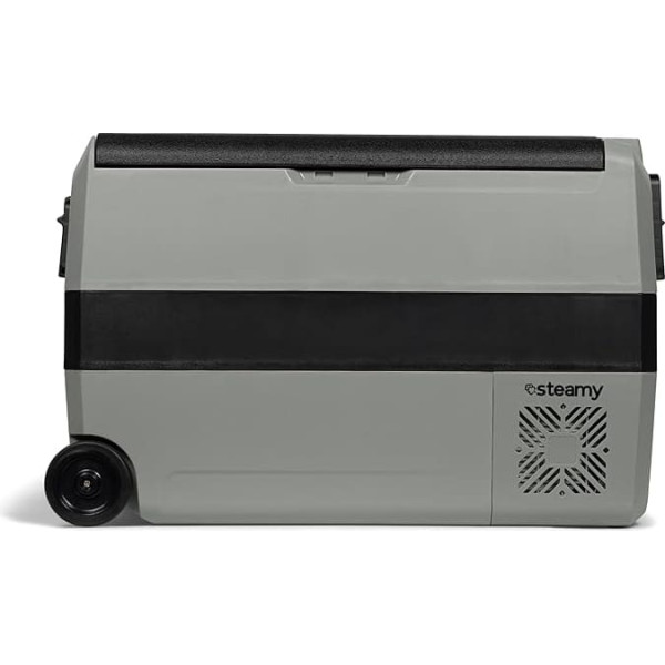 Steamy -E Dual Zone 50 Scooter, Electric Compressor Cool Box with Wheels, 44 Litres, 12 V/230 V, for Cooling and Freezing, for Camping