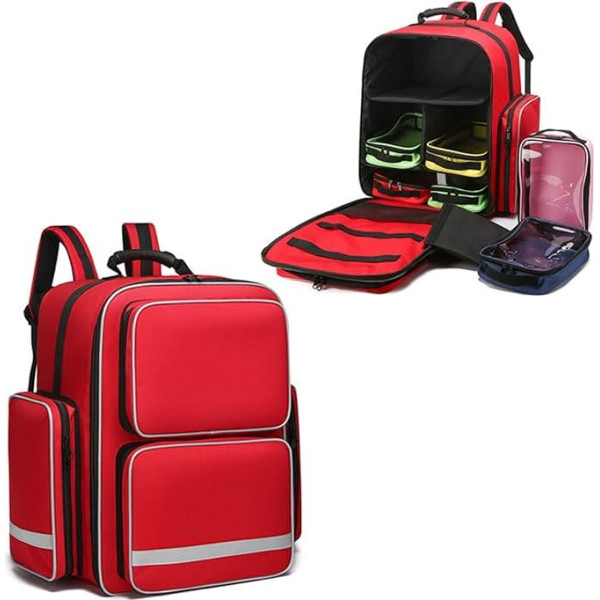 First Responder Bag Empty Professional Emergency Supplies Bag First Aid Kit Bag with Inner Dividers Home Nursing Community Care EMT EMS Bag Bag Only