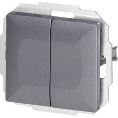 Pearl divkāršais trīsceļu slēdzis, 10A, 250V, WP-2/5P, antracīts