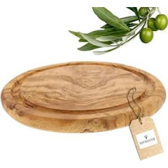 Hofmeister® Round Board with Juice Groove, Made of Olive Wood, 20 cm