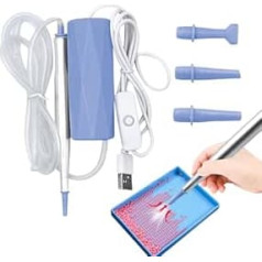 Nail Dotting Tool, USB Electric Dotting Pen, 5.91 Inch Built in Vacuum Function & Precision Tip, Lightweight Fingertip Marker for Beginners, Adults, Children, Crafts