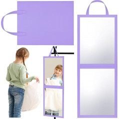Hanging Travel Mirror 84 x 34 cm Dance Bag Mirror Backstage Foldable Hanging Christmas Gifts Dance Bag Dancer Artist Aesthetician Home Spa Events (Purple