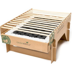 CasusGrill Biodegradable Disposable Grill: Portable Mini Grill Made of Natural Materials - Easy to Assemble, No Lighter Liquid Required