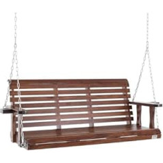 VEVOR Cedar Wood Hollywood Swing 1702 x 710 x 600 mm, Patio Swing for Yard and Garden, Improved Load Capacity of Approx. 400 kg, Robust Rocking Chair Bench with Hanging Chains for Outdoor Use, Brown