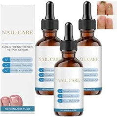 Nail strengthening and repairing serum, moisturising cuticle care, suitable for damaged, brittle and splintering nails, natural plant formulation, for healthy nails (3 pieces)