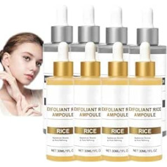 Schwarzer Reis Ampulle Weißes Reis Peeling Serum, Reis Exfoliant Scrub für Gesicht & Körper-sanfte Peel & Poren Minimierung, Tiefe Poren Reinigung, Tote Hautzellen Entferner (8)