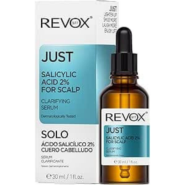 REVOX B77 - Just Salicylic Acid 2% for Scalp, 30 ml, Salicylic Acid Serum Exfoliates, Cleanses, Controls Sebum, Moisturizes, Soothes Scalp, Promotes Healthy Hair Growth