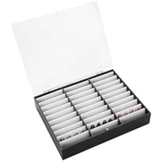 Fake Nail Display Case, 30 Grids, Empty Nail Storage Box, Nail Art Decoration Container, Nail Tip Holder, Perfect for Storing a Variety of Nail Art Decorations (Black)