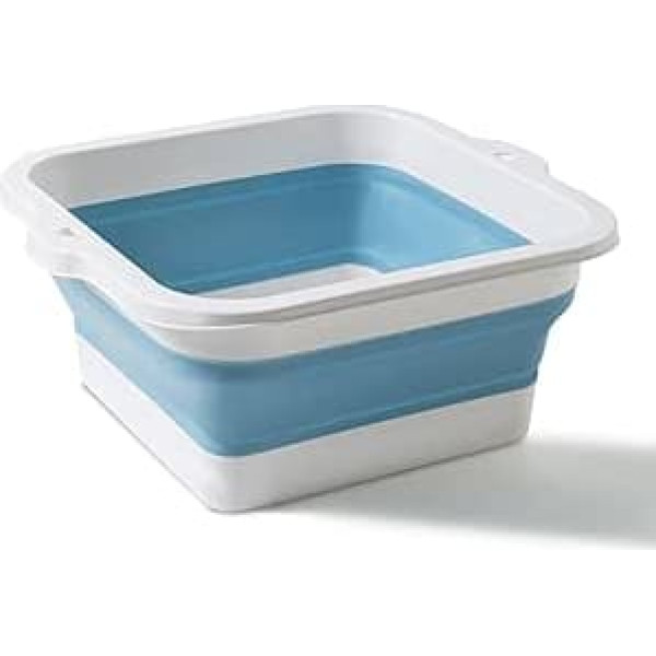 HERCHR Foot Soak Tub, Collapsible Foot Bath Basin for Soaking Feet, Foldable Foots Bath Basin Multipurpose Large Capacity Silicone Folding Foots Soaking Bucket for Home Travel (Blue)