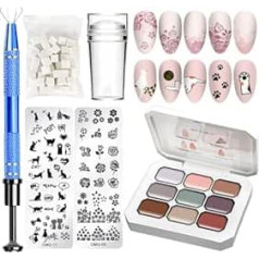 Solid Nail Gel Polish Paint Sponges Set Art Pat Gradient Manicure with Sponges and Metal Gripper for Home Adults Girls Women