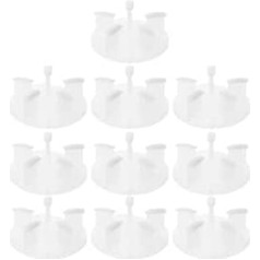 NOLITOY 10 Stück Nagelständer für Nagelkunst 10 Stück-Pack Wiederverwendbarer Kunststoff Übungshalter mit Lotus Basis Transparent Nagelspitzen Präsentation für Maniküre Training und