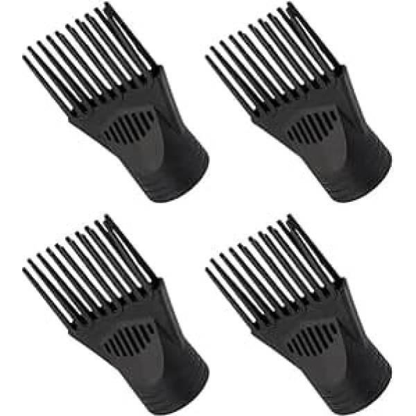 VALICLUD Pack of 4 Hair Dryer Nozzles Flat Hair Dryer Attachments Black Plastic Precise Airflow Control Professional Styling for Salon and Travel
