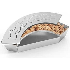 Onlyfire Fan Shaped Smoker Box with Removable Water Reservoir for Weber 47-57cm Kettle, Kamado Joe Classic, Compatible with Large Big Green Egg and Other Similar Charcoal Kettles