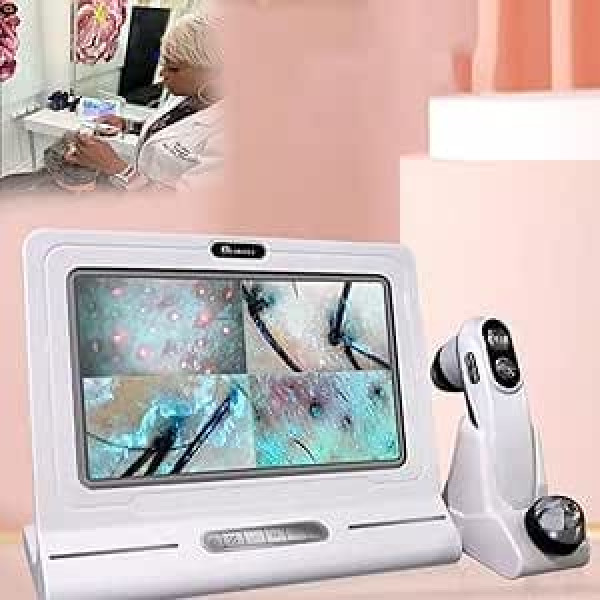 11 Inch LCD Screen Skin Diagnosis Hair Detector Scalp Hair Follicle Moisture Skin Pores Magnification Analyzer Skin Pigment Tester Portable Rechargeable