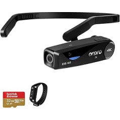 ORDRO EP6 Plus 4K Head Mounted Camera Hands-Free Lightweight Portable Mini Camcorder