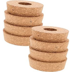 Pack of 8 Hydroponics Flower Pot Hydroponics Planter Cork Vase Lid with Hole Flower Glass Insert Lid Vase Lid for Terrarium Cork