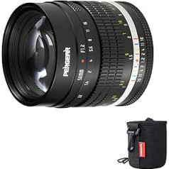 Pergear 50 mm F1.2 APS-C Manual Focus Lens for Fuji X Mount Camera, Luminous Edition F1.2 Large Aperture Aperture Equivalent Focal Length 75 mm DeClick Aperture System, Compact Retro Design (Black)