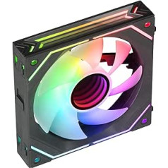 Mars Gaming MF-LINKFINITY Black, Modular PWM 120 mm Fan, LINKFINITY Connection System, Infinity Mirror ARGB 360° Lighting, Ultra Quiet 12 dB