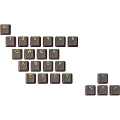 Ranked Rubber Keycap Set | Double Shot Translucent | OEM Profile for Mechanical Gaming Keyboard (Coffee Quartz, 23 Keys)