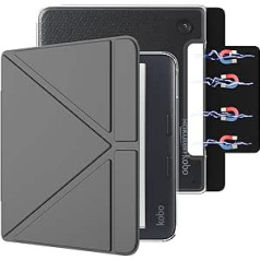 E NET-CASE Removable Magnetic Case for 7 Inch Kobo Libra Colour (2024) / Kobo Libra 2 (2021) E-Reader, Ultra Clear, Easy to Remove and Install, Automatic Sleep/Wake Mode (Black)