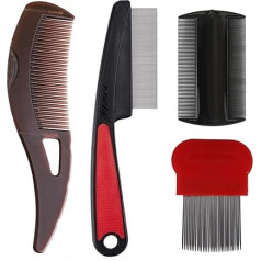 4 Pieces Dandruff Comb, Stainless Steel Fine Tooth Comb, Scalp Psoriasis Comb, Dandruff Remover Comb, Scalp Detoxification Comb, Lice Comb, Multifunctional Hair Brush for Scalp Massage Combs
