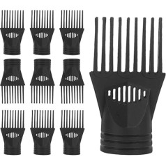 Angoily Pack of 10 Hair Dryer Combs Replacement Nozzles Made of Plastic, Dimensionally Stable, Shatterproof, Universal Hair Dryer Nozzles for Volume Styling and Hairdressing Use